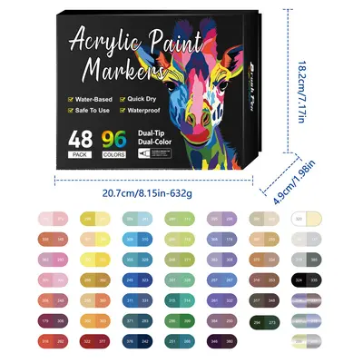 Doppelkopf-Acrylmarker, 72-Farben-Set für Kinder - 10