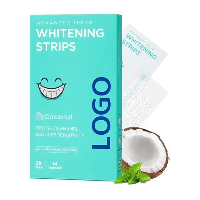 Coconut flavor teeth whitening strips with gum care