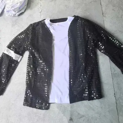 Jackson Kinder-Showkostüm Pailletten-Set Tanz-Auftrittskostüm Cosplay-Bühnenkostüm Jungen Trendy