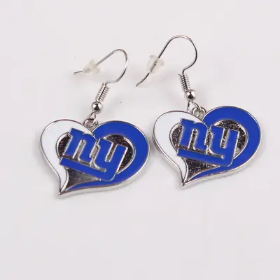 NFL Heart-Shaped Enamel Drop Earrings with Team Logos - 10