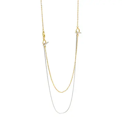S925 Silver Double-Layer Clavicle Necklace with Contrast Buckle