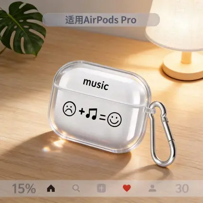 AirPods 4th Gen Smiley Face Protective Case, Transparent - 2