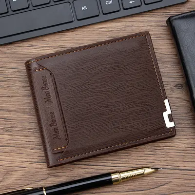 Men's Short Wallet, Multi-Function Card Holder and Coin Purse, Metal Edge - 7