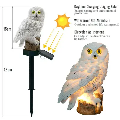 Güneş baykuş lambası reçine lamba led dekoratif peyzaj lambası sınır ötesi açık hava bahçe dekorasyonu çim lambası