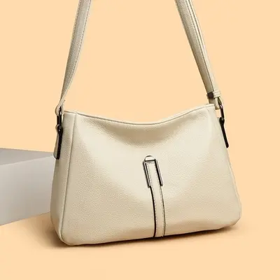 Soft Leather Middle-Aged Mom Bag with Large Capacity - 2