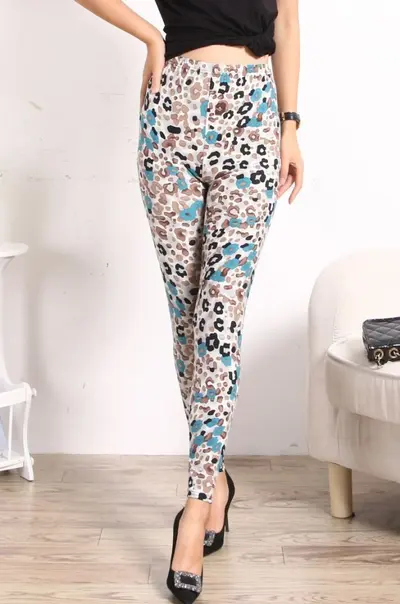 Women's Leggings, High Stretch, Slimming, Soft Plus Size Leopard Print - 12