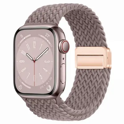 Apple Watch için manyetik naylon örgü kordon, elastik, gökkuşağı - 9