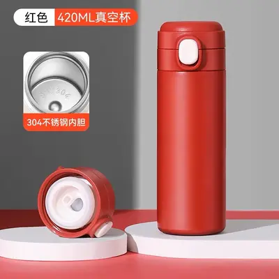 Thermobecher aus 304er Edelstahl, Geschenkbox, Springdeckel, gravierbar - 13