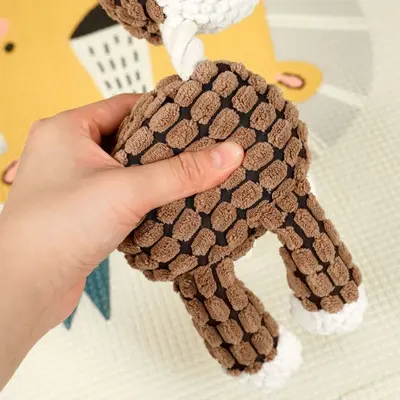 Durable Cotton Rope and Plush Squeaky Pet Toy for Dogs and Cats - 4