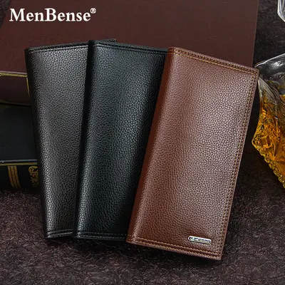 MenBense Men's Long Wallet, Magnetic Snap, Multi-Card Slots - 1