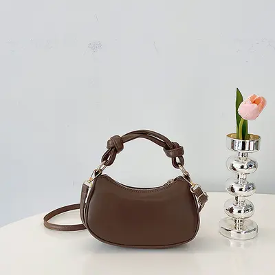 Kadın el çantası, düz renk, sonbahar modeli, tek omuz ve çapraz askılı - 3