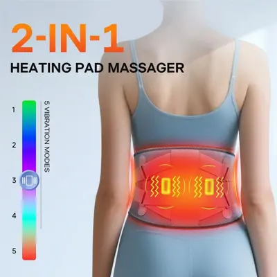 Graphene Heated Lumbar Massage Belt, Wireless Charging, Hot Compress - 4