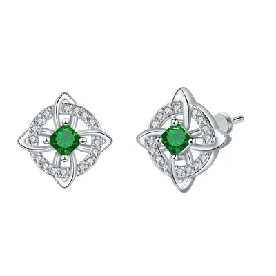 Grenzüberschreitende S925-Sterlingsilber-Keltische Knoten-Ohrstecker für Frauen, modische hochwertige Ohrringe mit Zirkonia, einzigartige persönliche Ohrringkollektion - 11