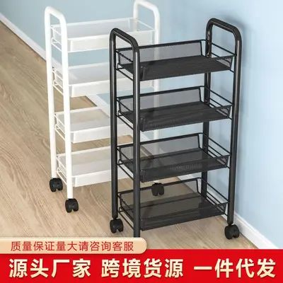 Haushaltsspeicherregal Küche Wohnzimmer Badezimmer Verschiedene Gegenstände Speicherregal mit Beinen mehrschichtig mobil mit Rollen Obst- und Gemüseregal - 3