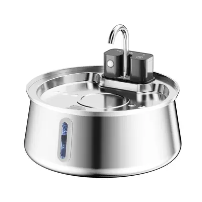4L Wireless Stainless Steel Pet Water Fountain with Filtration - 7