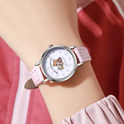 Deri kayışlı kadın kol saati, fashion, orta okul öğrenci saati - 5