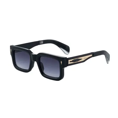 Retro Square Frame Men's Sunglasses with Outdoor Sun Protection - 8