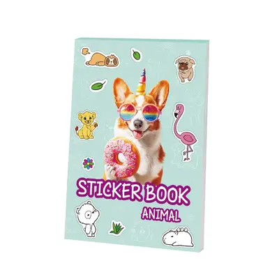 Malbuch mit 12 Seiten, Kinder-Tiermotive und Sticker - 6