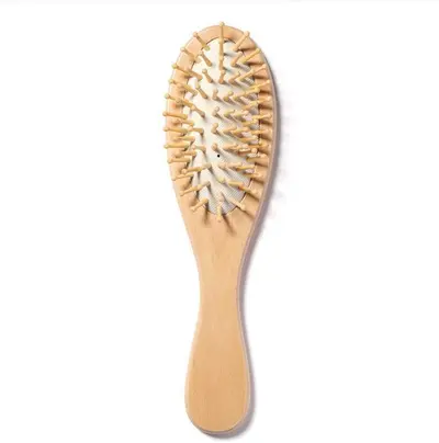Bambu ve ahşap küçük tarak saç bakım mini hava yastıklı tarak yüksek kaliteli taşınabilir kompakt zararsız saç masaj tarağı - 10