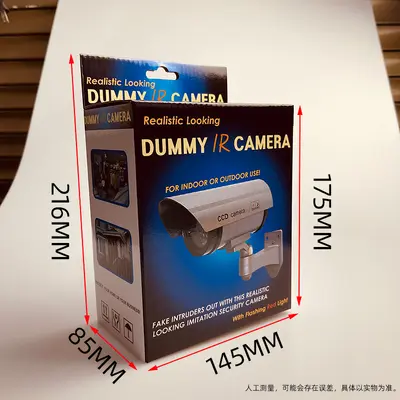 Yanıp sönen ışıklı sahte güvenlik kamerası, sahte kamera gözetim modeli.