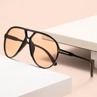 Pilotenbrille mit Buchstaben-T, ovaler Rahmen, Herren - 10