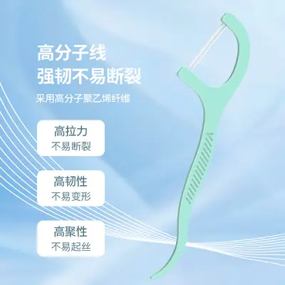 预健口腔 双线薄荷味牙线棒一次性洁牙牙线牙签盒家庭装代发包邮