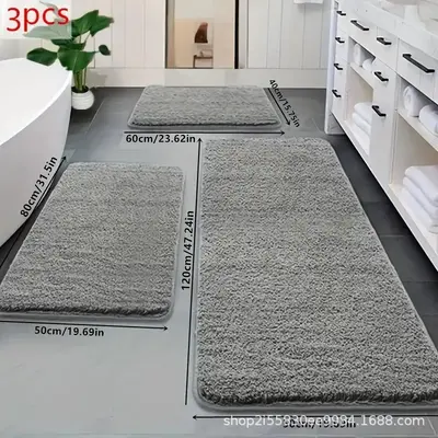 Banyo kaymaz uzun tüylü emici halı, 40-70 cm tuvalet ve giriş paspası