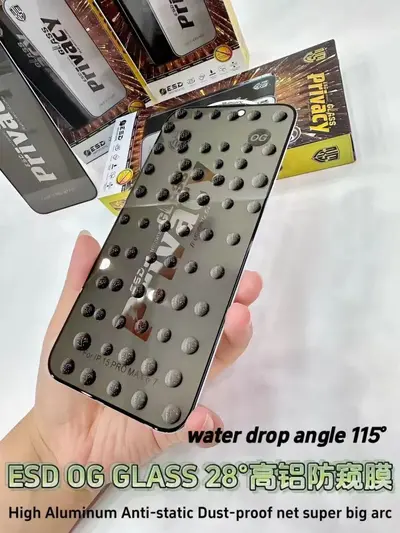 Apple 16 parmak izi bırakmayan temperli film iPhone 15 toz geçirmez 14 Pro anti-casus tam ekran yüksek alüminyum büyük kavisli - 12