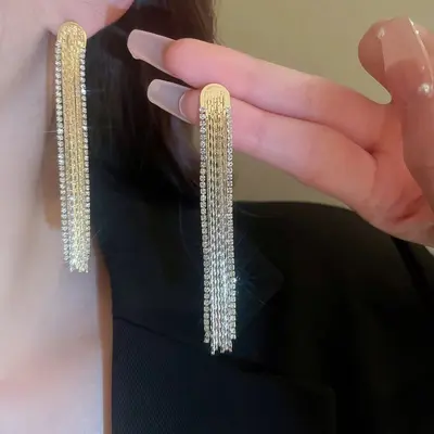 Long Tassel Earrings Autumn Winter Collection - 9