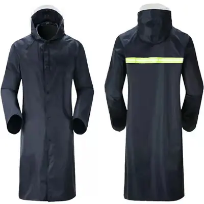 Regenjacke einteilig Oxford-Stoff reflektierend verdickt lang - 5