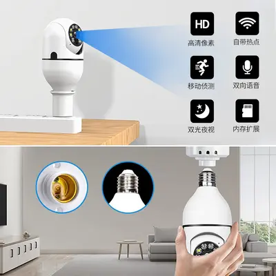 A6 ampul kamera, 360° WiFi, gece görüşü, E27, akıllı