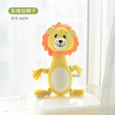 Bone-Shaped Plush Dog Toy, Tear-Resistant, Squeaky - 5