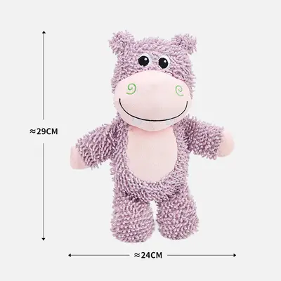 Squeaky Chew-Resistant Dog Toy, Plush Mop Design - 12