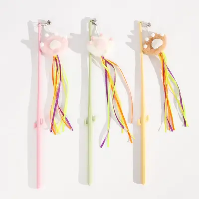 Cactus Cat Teaser Wand with Claw and Bell - 6