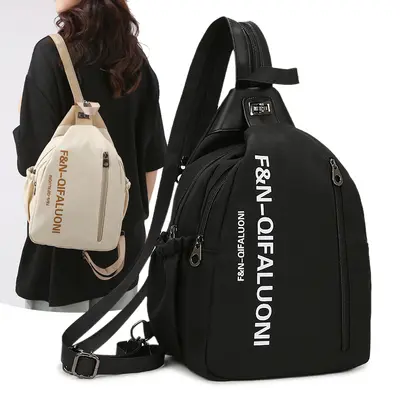Multifunctional Women's Canvas Backpack, Multi-Compartment, Large Capacity - 3
