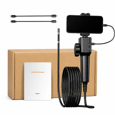 Toptan işleme 360° döner endoskop telefon OTG HD 2 megapiksel 6MM boru tespit kamerası