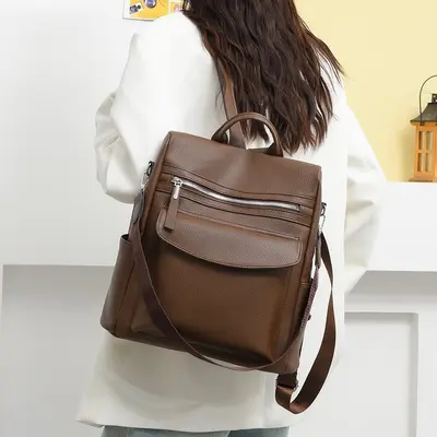 Retro Style Large Capacity Women's Backpack - 3