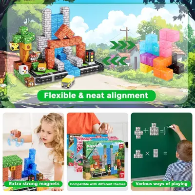 Magnetische Bausteine Vorstadt-Stadt-Serie 3D Lernspielzeug