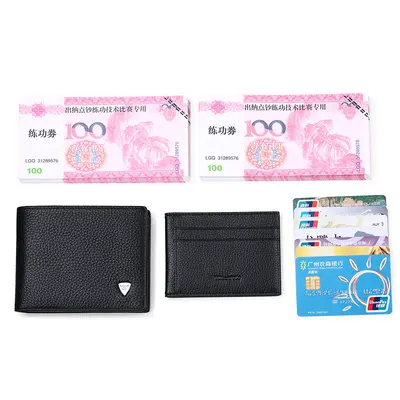 Men's Genuine Leather Short Wallet with Driver's License Holder and Multiple Card Slots - 5