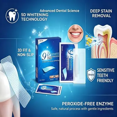 Teeth Whitening Strips 9D3D5D, Stain Removal, Portable - 4