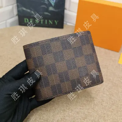 Herren Vintage Blumen-Karomuster Kurzbörse, multifunktional - 8