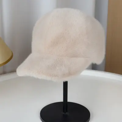2025 Cross-Border Export Baseball Cap Unisex Faux Mink Warm Stylish Autumn Winter Versatile Fashion Commuting