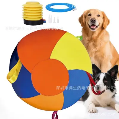 Durable Polyester Inflatable Herding Ball for Dogs, Pet Play Ball - 12
