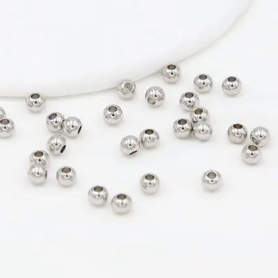14K18K gold-plated round spacer beads, shiny plain-hole DIY jewelry accessory - 8