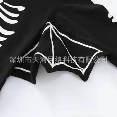 Newborn Halloween Bat Romper with Hooded Skeleton Costume