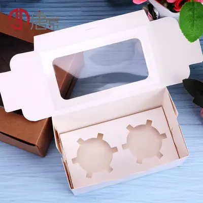 Cake Box, Muffin Box, Paper Pastry Packaging Box, 1/2/4/6/12 Pieces - 5