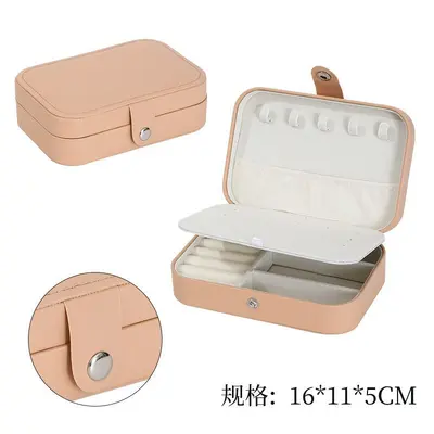 Portable travel jewelry storage box, compact and easy to carry, earrings, studs, necklaces, jewelry rings, storage box - 13