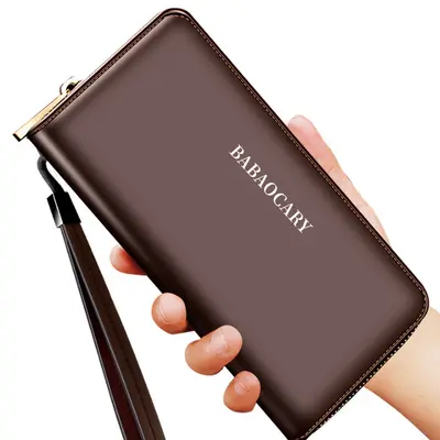 BABAOCARY Ultra-Thin Leather Men's Long Wallet - 1