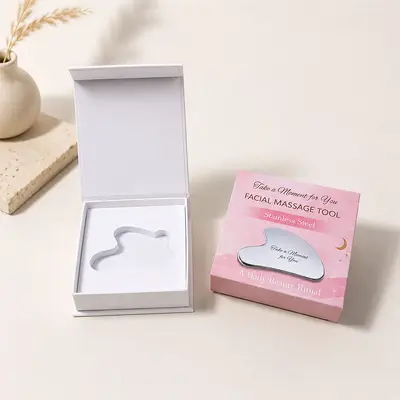 TikTok Viral Jade Roller Kutu Kapaklı Manyetik Akıllı Gua Sha Taş Paslanmaz Çelik Kağıt Kutu Fabrika Doğrudan Satışı
