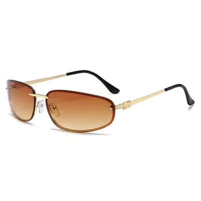 Retro Metal Frame Women's Sunglasses, Y2K Style, UV Protection - 8